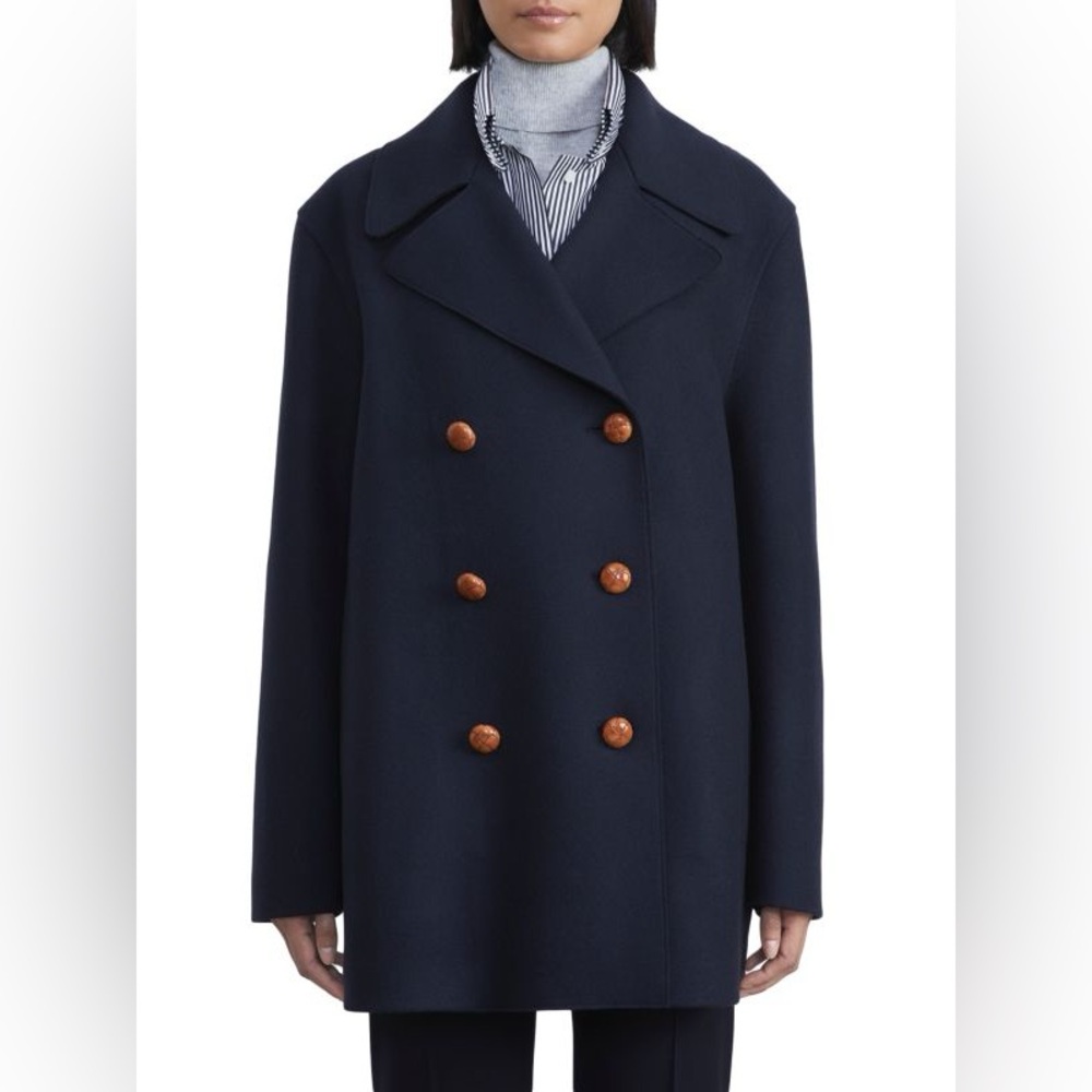 Lafayette148 Double Breasted Wool Peacoat NWT